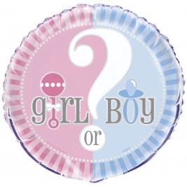 Gender Reveal Foil Balloon Packaged 18"