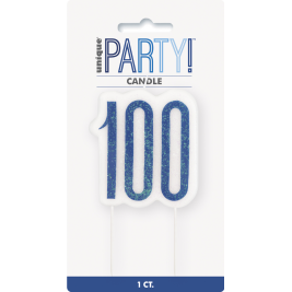 Giltter 100th BIRTHDAY Candles Set