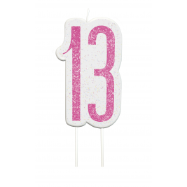 Giltter 13th BIRTHDAY Candles Set