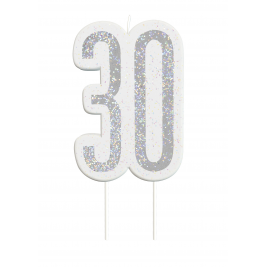 Giltter 30th BIRTHDAY Candles Set