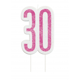 Giltter 30th BIRTHDAY Candles Set