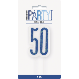 Giltter 50th BIRTHDAY Candles Set