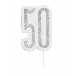 Giltter 50th BIRTHDAY Candles Set