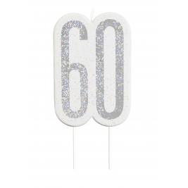 Giltter 60th BIRTHDAY Candles Set