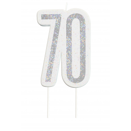 Giltter 70th BIRTHDAY Candles Set