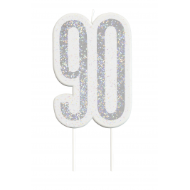 Giltter 90th BIRTHDAY Candles Set