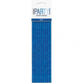 GLITZ BLUE Paper Straws Pack of 10