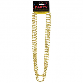 Gold Metallic Bead Necklace (4pk)