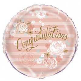 Gold & Pink Congrats 18" Foil Balloon