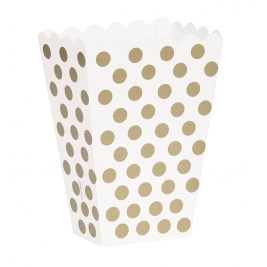 Gold Polka Dots Treat Boxes (8pk)