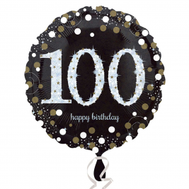 Gold Sparkling Celebration 100th Birthday Standard Foil Balloon 18"