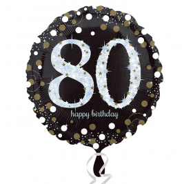 Gold Sparkling Celebration 80th Birthday Standard Foil Balloon 18"