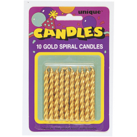 Gold Spiral Birthday Candles (10pk)