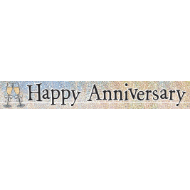 Happy Anniversary Prism Foil Banner 12ft