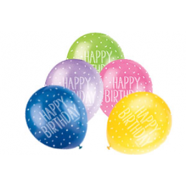 HAPPY BIRTHDAY ASSORTED BALLOONS PACK OF 5