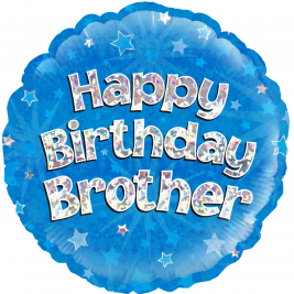 Happy Birthday Brother Holographic 18" Foil Balloon