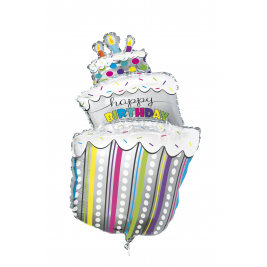 Happy Birthday Cake Giant 18" Foil Balloon