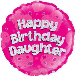 Happy Birthday Daughter Holographic 18" Foil Balloon