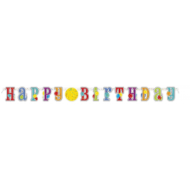 Happy Birthday Jumbo Jointed Banner With Number Stickers