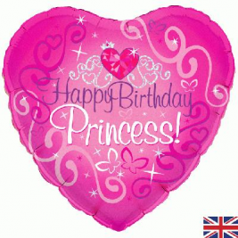 Happy Birthday Princess Holographic  Foil Balloon