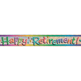 Happy Retirement Prism Foil Banner 12ft
