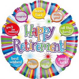 Happy Retirement Speech Bubble 18" Foil Balloon