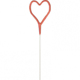 Heart Shaped Rose Gold Sparkler 7"