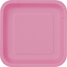 Hot Pink Square Plates 9" (14pk)