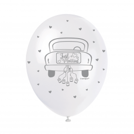 JUST MARRIED BALLOONS PACK OF 5