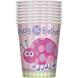 Ladybug 1st Birthday Cups 9oz (8pk)