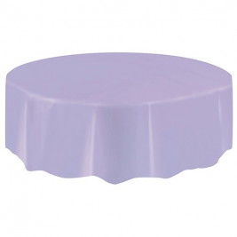 Lavender Round Plastic Tablecover 84"
