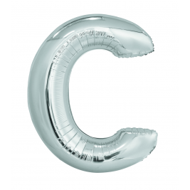 Letter "C" Silver 34" Foil Balloon