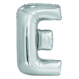 Letter "E" Silver 34" Foil Balloon