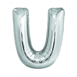 Letter "U" Silver 34" Foil Balloon