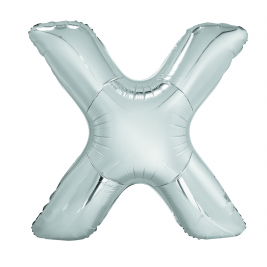 Letter "X" Silver 34" Foil Balloon