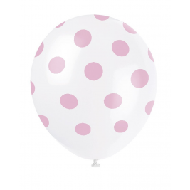 Lovely Pink Dots Balloons 12" (6pk)