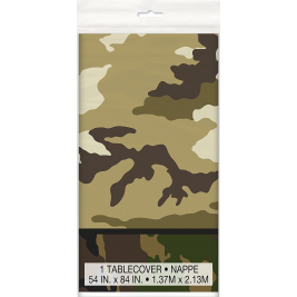 Military Camo Plastic Tablecover 54" x 84"