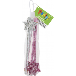 Mini Star Wands Assorted Pink And Silver Net Bag (8pk)