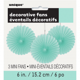 Mint Tissue Decorative Fans 6" (3pk)