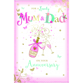 Mum and Dad Anniversary Cards (Sold in 6s)