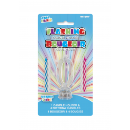 Number 0 Flashing Candle Holder With 4 Birthday Candles