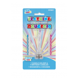 Number 1 Flashing Candle Holder With 4 Birthday Candles