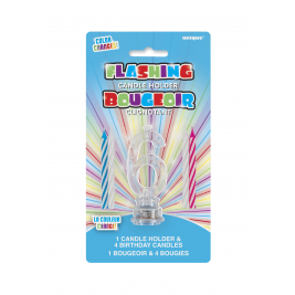 Number 6 Flashing Candle Holder With 4 Birthday Candles