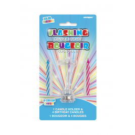 Number 7 Flashing Candle Holder With 4 Birthday Candles