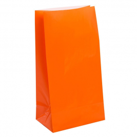 Orange Paper Party Bags (12pk)