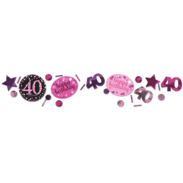 Pink Celebration 40th 3 Pack Value Confetti 34g