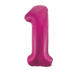 Pink Foil Gaint Helium Balloon Number 1 - 34"