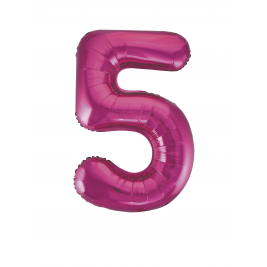 Pink Foil Gaint Helium Balloon Number 5 - 34"