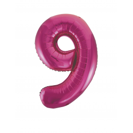 Pink Foil Gaint Helium Balloon Number 9 - 34"