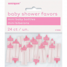 Pink Plastic Mini baby Bottles (24pk)